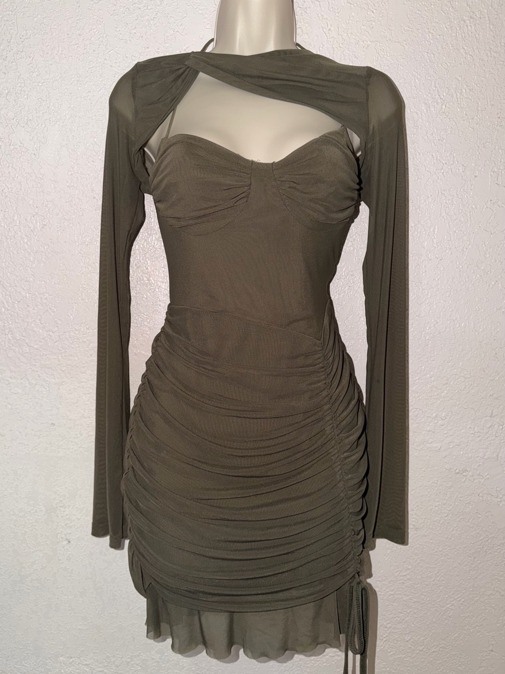 Dirty Martini Ruched Mini Dress 🫒